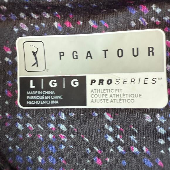 PGA Tour Pro Series Golf Polo Men’s Large Black Dri-FIT UPF 40+ Shirt - Picture 3 of 8